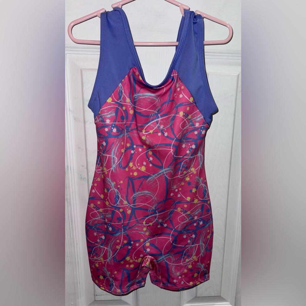 Cat & Jack Girls Gymnastics Biketard Leotard Size M 8 Pink Blue